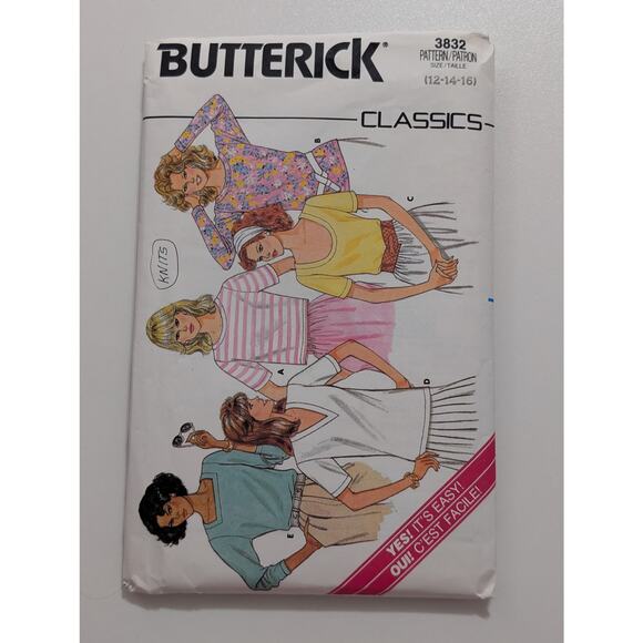 3832 Women's Shirt Pattern by Butterick Classics Sizes 12 14 16 - Picture 1 of 2